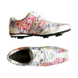 FOOTJOY LoPro Women's Size 10M Mosaic Multicolor Lace-Up Soft Spikes Golf Shoes
